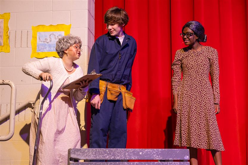 Woodland Middle students perform onstage